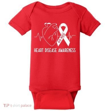 Go Red For Heart Disease Awareness Baby Bodysuit