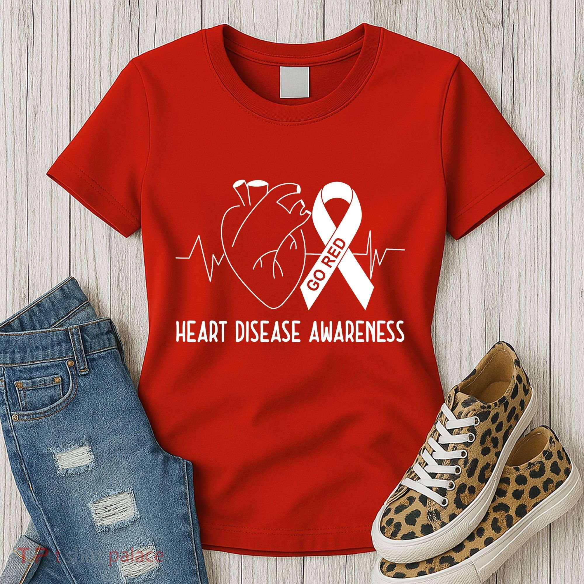 Go Red For Heart Disease Awareness Women's T-Shirt