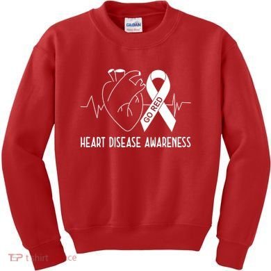 Go Red For Heart Disease Awareness Kids Sweatshirt