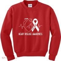 Go Red For Heart Disease Awareness Kids Sweatshirt thumb 0