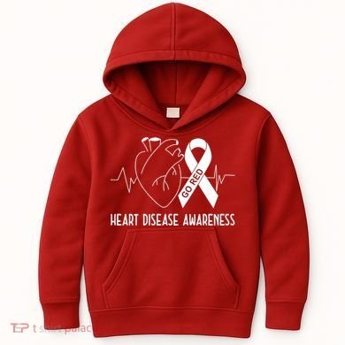Go Red For Heart Disease Awareness Kids Hoodie