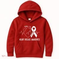 Go Red For Heart Disease Awareness Kids Hoodie thumb 0