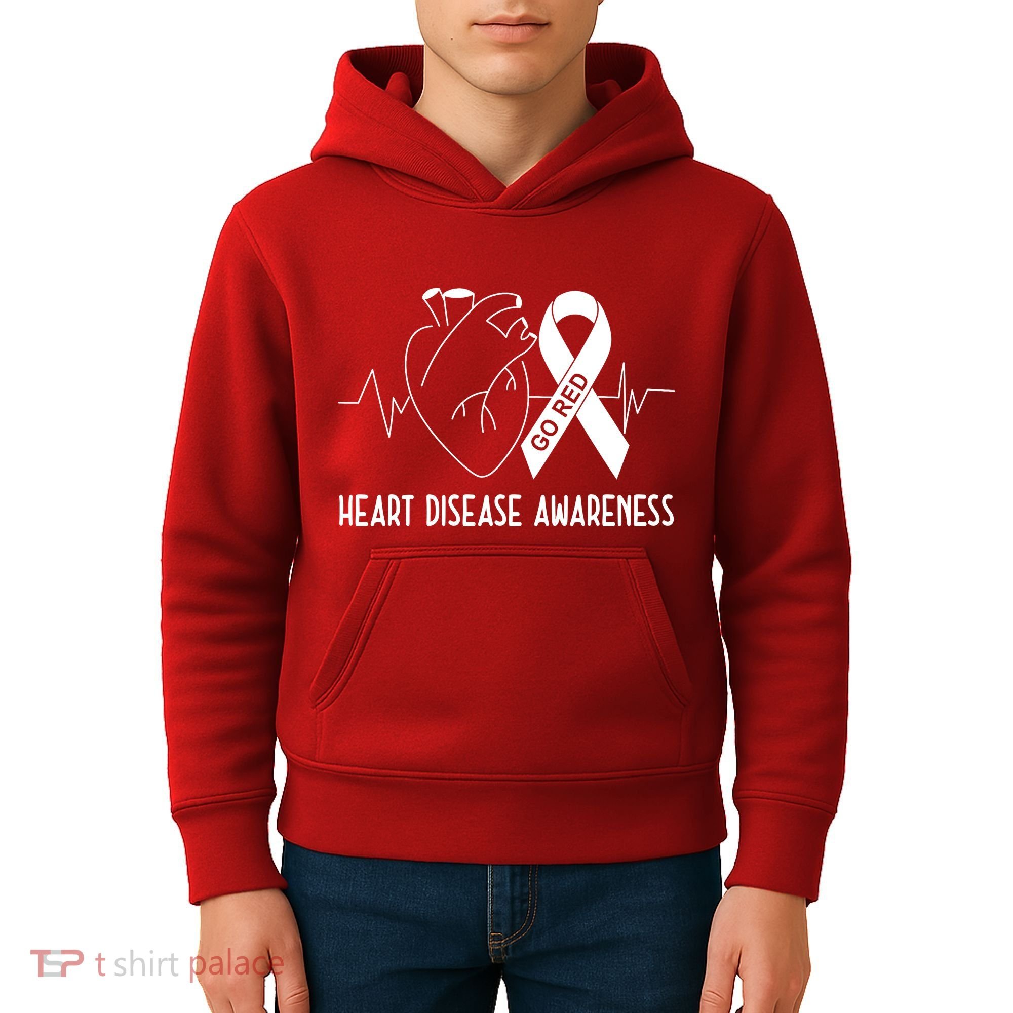 Go Red For Heart Disease Awareness Kids Hoodie