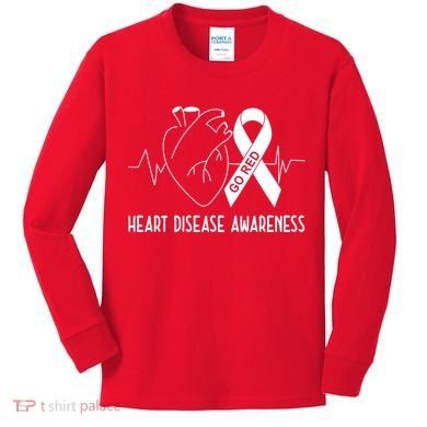 Go Red For Heart Disease Awareness Kids Long Sleeve Shirt