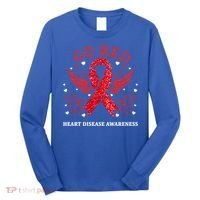 Go Red For Heart Disease Awareness In February Heart Month Gift Long Sleeve Shirt thumb 0