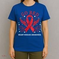 Go Red For Heart Disease Awareness In February Heart Month Gift T-Shirt thumb 4