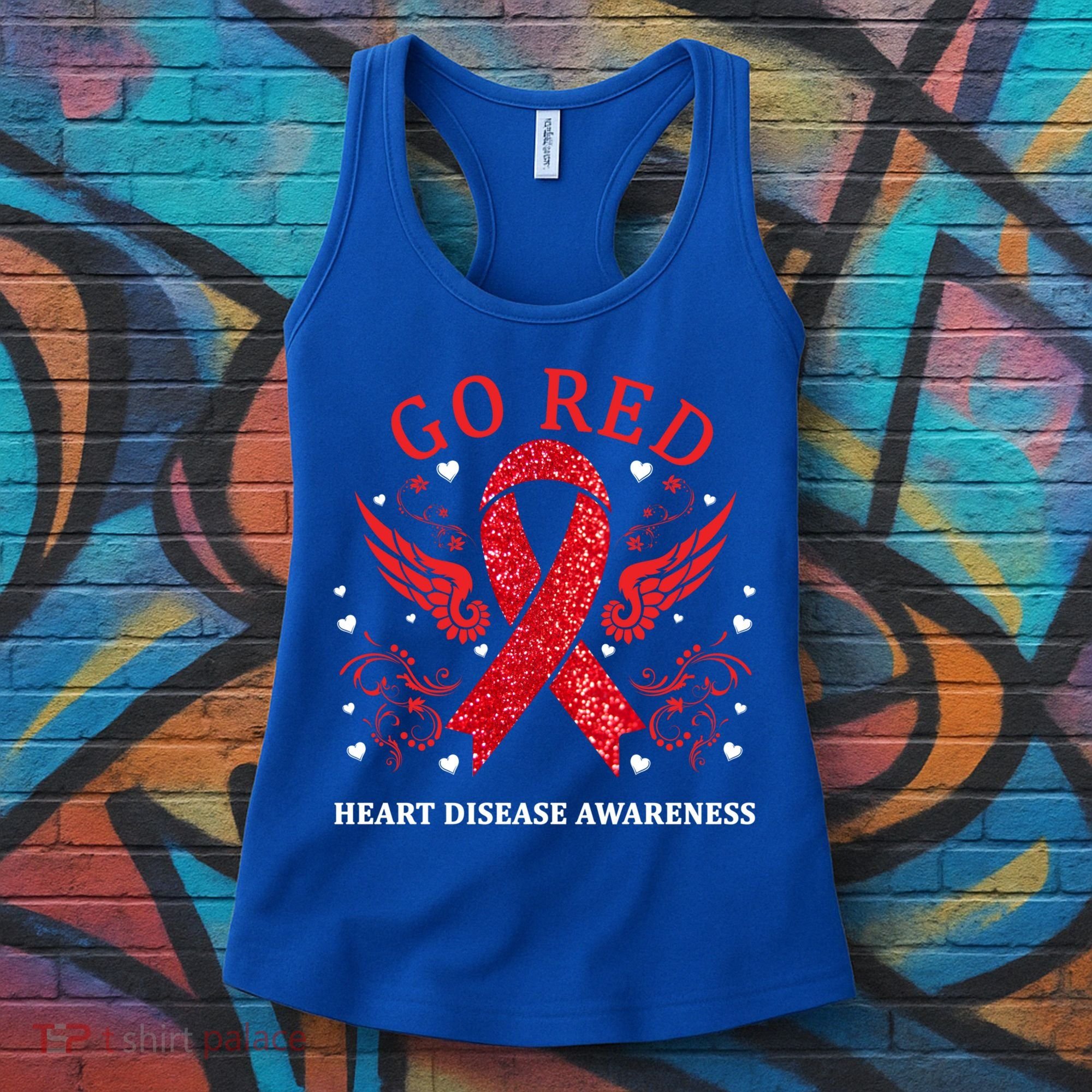 Go Red For Heart Disease Awareness In February Heart Month Gift Women's Tank Top