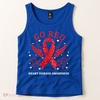 Go Red For Heart Disease Awareness In February Heart Month Gift Tank Top thumb 2