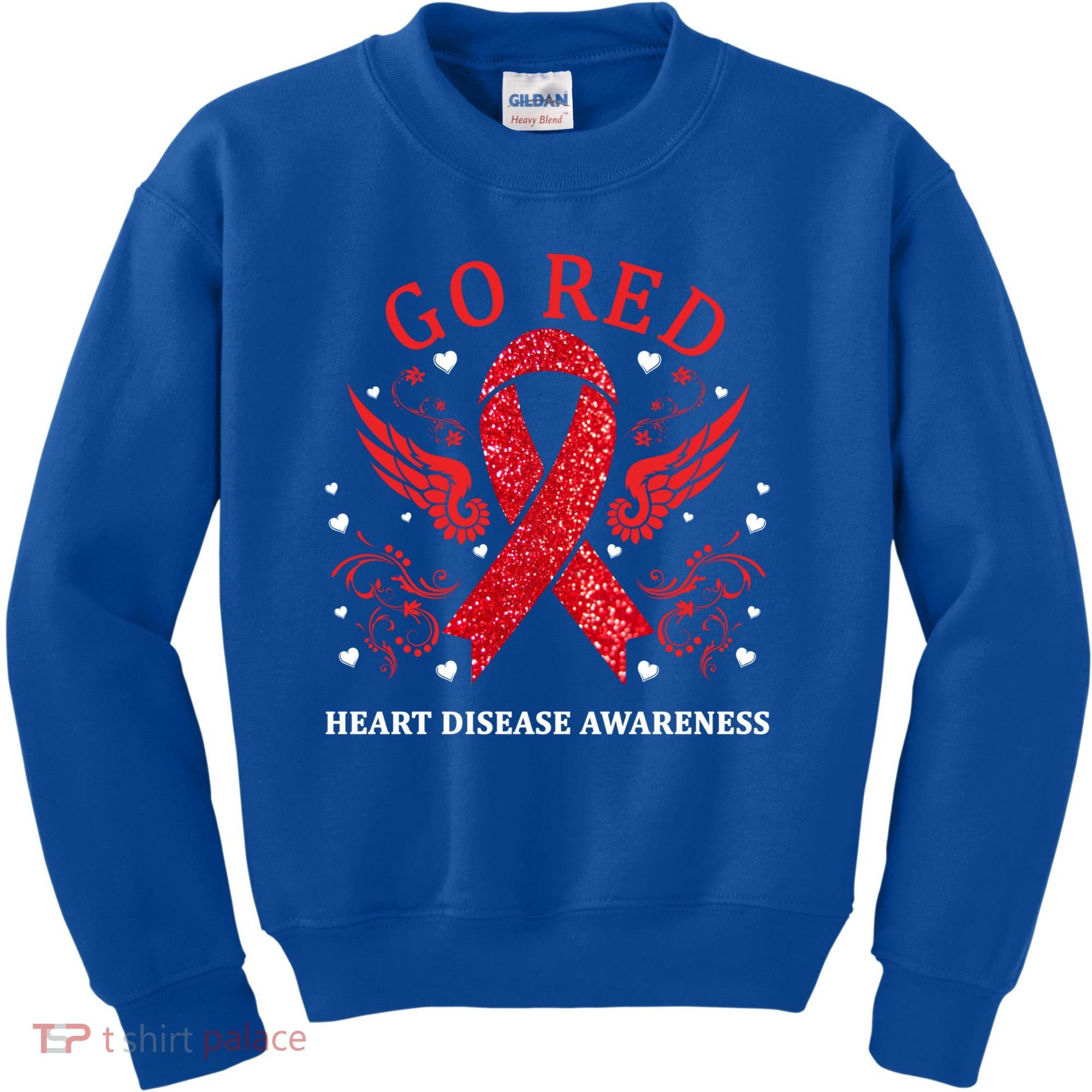 Go Red For Heart Disease Awareness In February Heart Month Gift Kids Sweatshirt