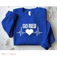 Go Red For Heart Disease Month Awareness Gift Sweatshirt thumb 2