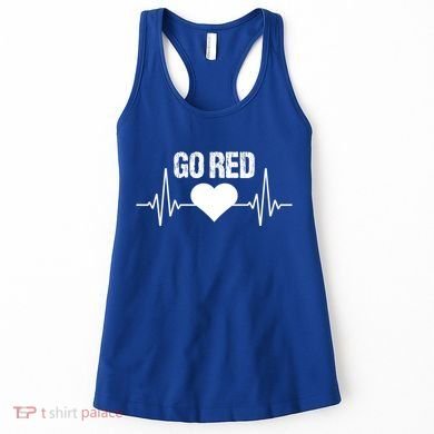 Go Red For Heart Disease Month Awareness Gift Women's Tank Top