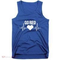 Go Red For Heart Disease Month Awareness Gift Tank Top thumb 0