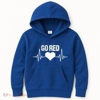 Go Red For Heart Disease Month Awareness Gift Kids Hoodie thumb 0