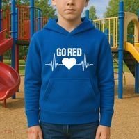 Go Red For Heart Disease Month Awareness Gift Kids Hoodie thumb 2