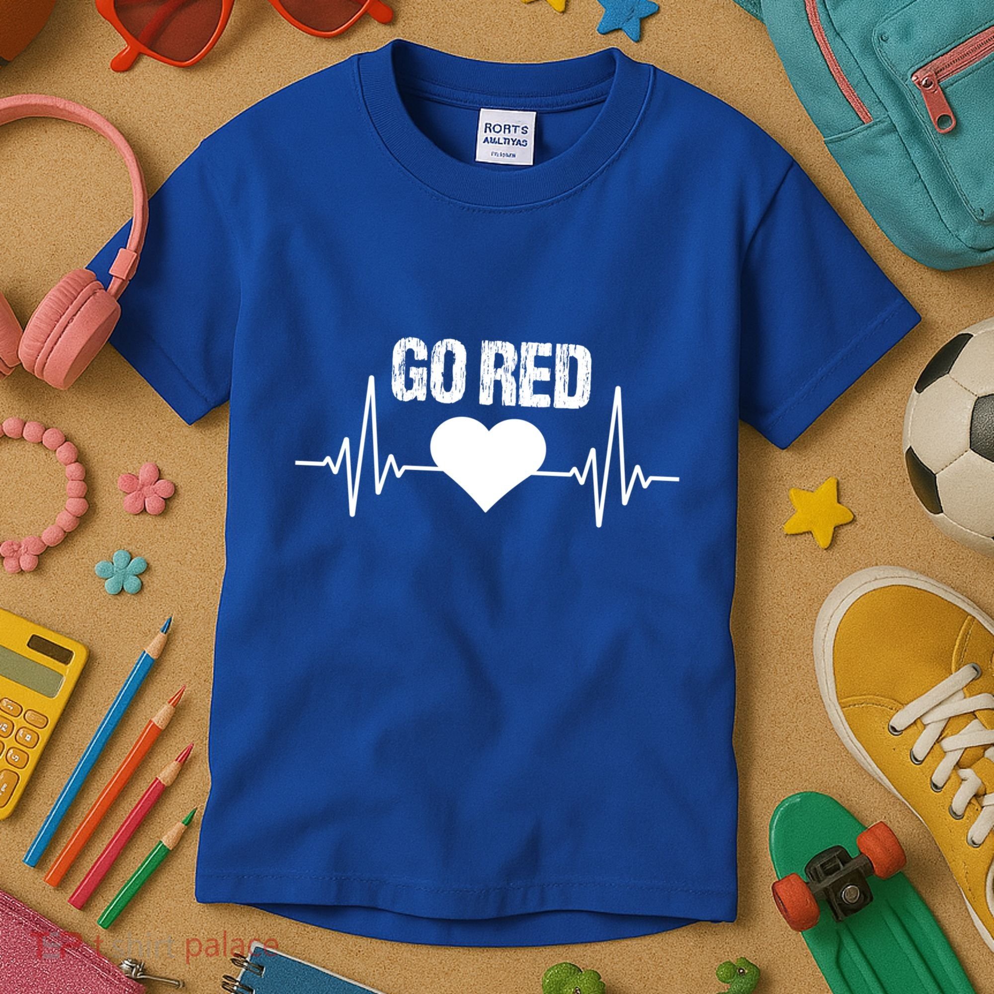 Go Red For Heart Disease Month Awareness Gift Kids T-Shirt
