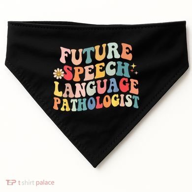 Groovy Retro Future Speech Language Pathologist  USA-Made Doggie Bandana