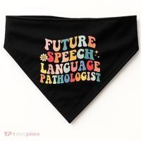 Groovy Retro Future Speech Language Pathologist  USA-Made Doggie Bandana thumb 0