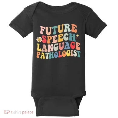 Groovy Retro Future Speech Language Pathologist  Baby Bodysuit