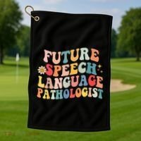 Groovy Retro Future Speech Language Pathologist  Golf Towel thumb 1