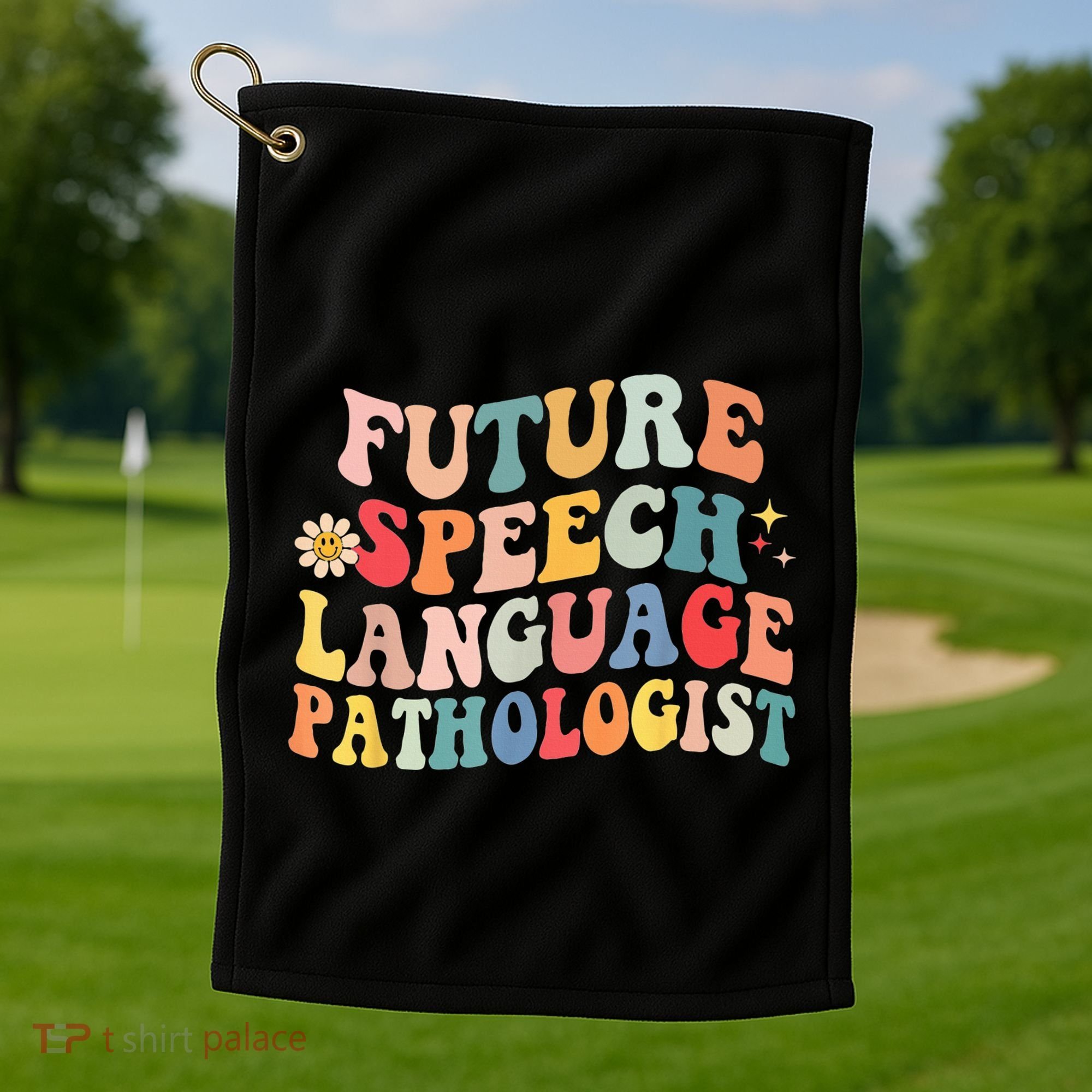 Groovy Retro Future Speech Language Pathologist  Golf Towel