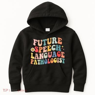 Groovy Retro Future Speech Language Pathologist  Kids Hoodie