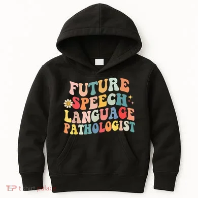 Groovy Retro Future Speech Language Pathologist Kids Hoodie
