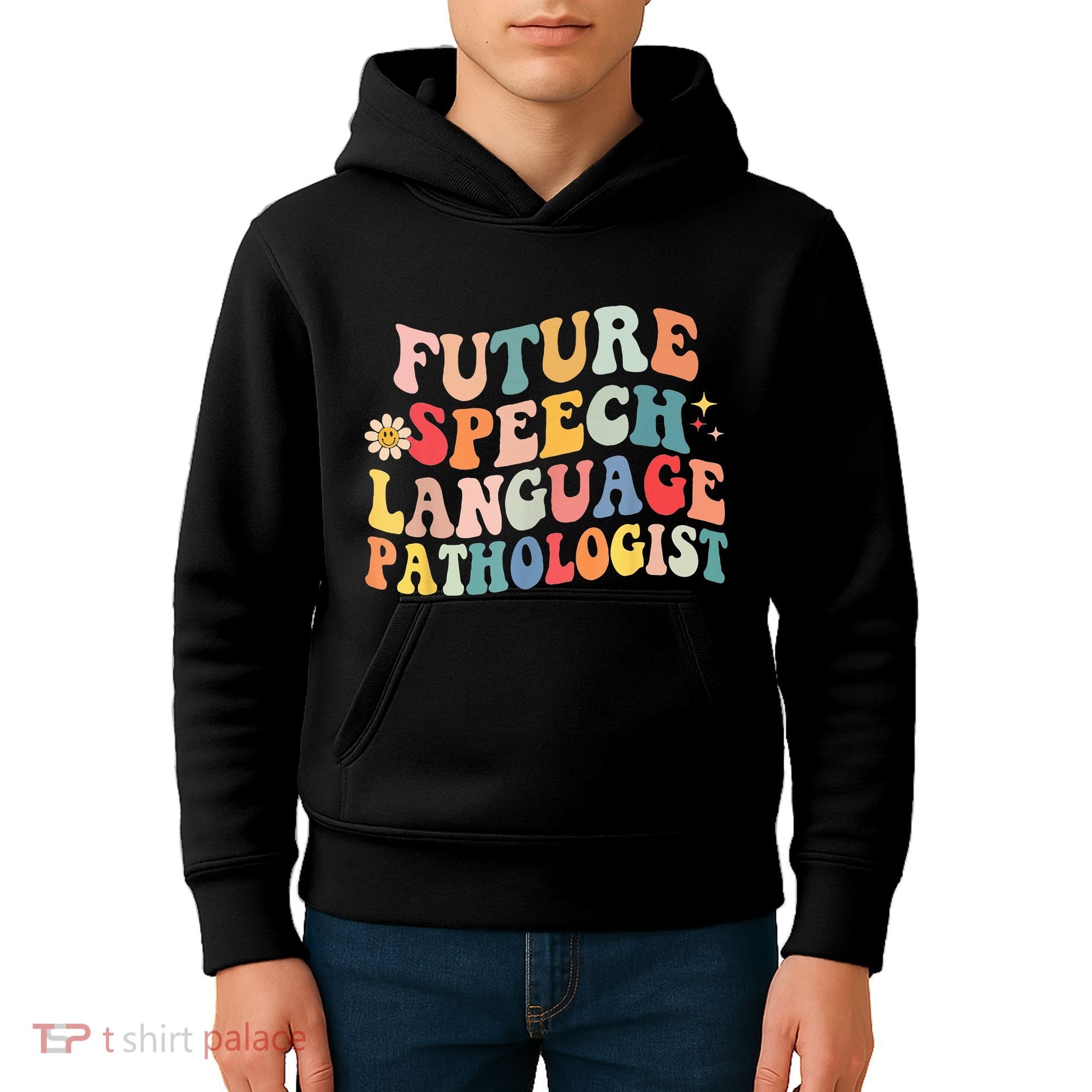 Groovy Retro Future Speech Language Pathologist  Kids Hoodie