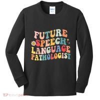Groovy Retro Future Speech Language Pathologist  Kids Long Sleeve Shirt thumb 0