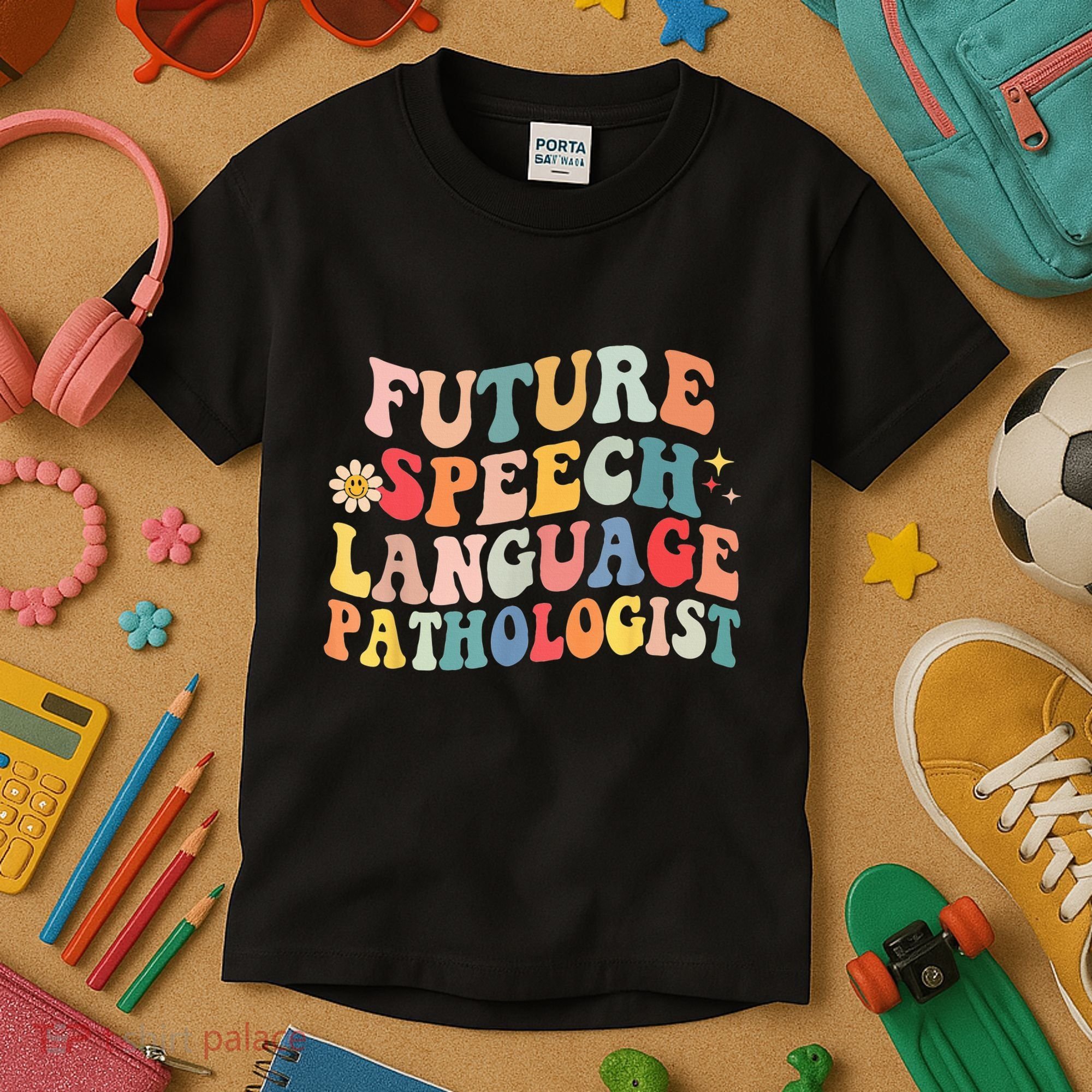 Groovy Retro Future Speech Language Pathologist  Kids T-Shirt