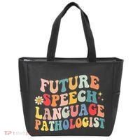 Groovy Retro Future Speech Language Pathologist  Tote Bag thumb 0