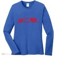 Go Red For Heart Disease Month Awareness Cool Gift Women's Long Sleeve Shirt thumb 0