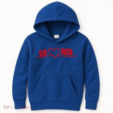 Go Red For Heart Disease Month Awareness Cool Gift Kids Hoodie