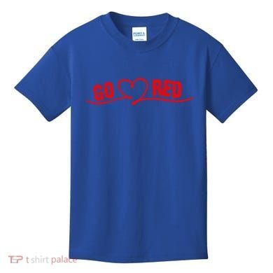 Go Red For Heart Disease Month Awareness Cool Gift Kids T-Shirt