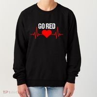 Go Red For Heart Disease Month Awareness Funny Gift Women's Sweatshirt thumb 0