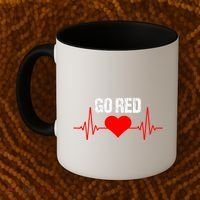 Go Red For Heart Disease Month Awareness Funny Gift Coffee Mug thumb 2