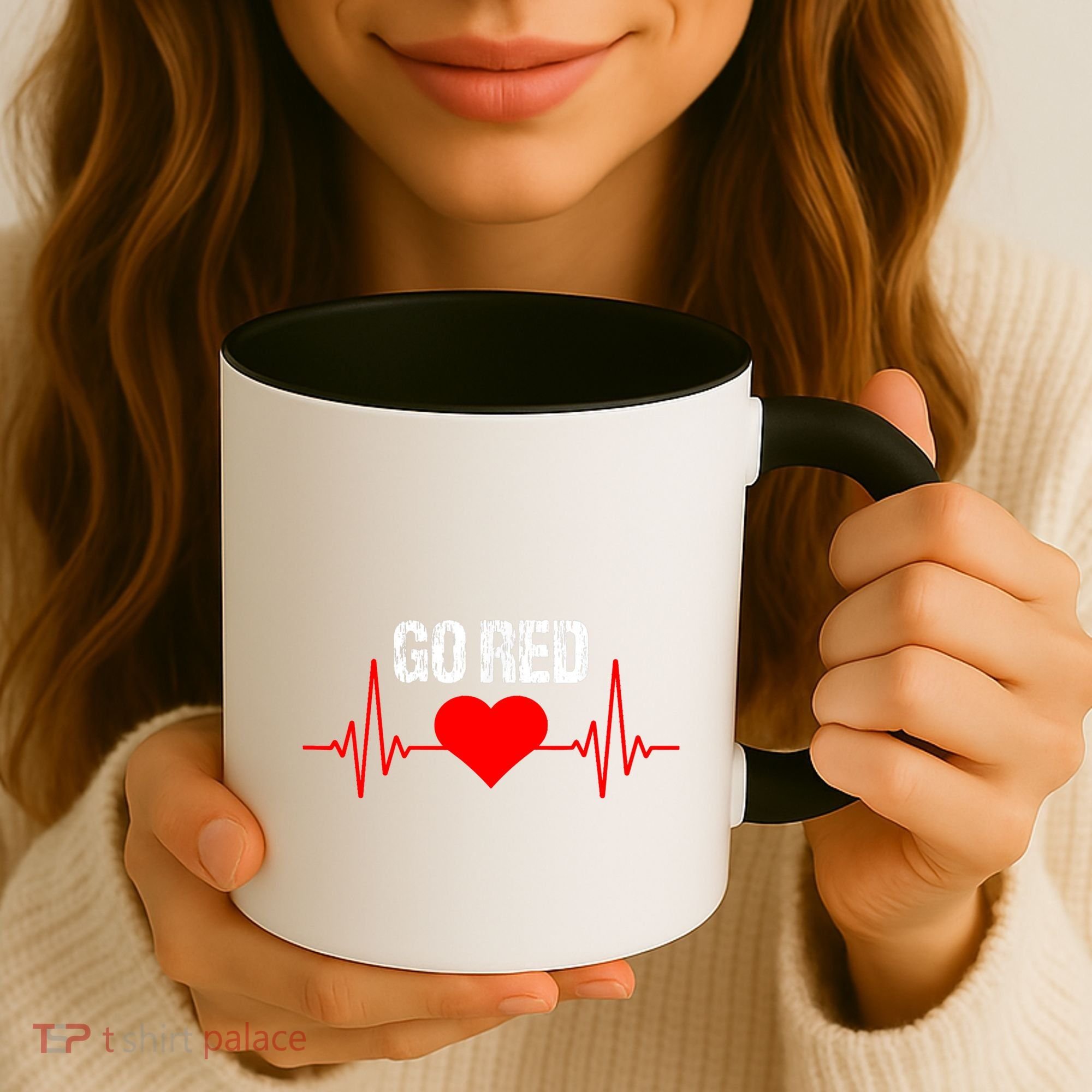 Go Red For Heart Disease Month Awareness Funny Gift Coffee Mug