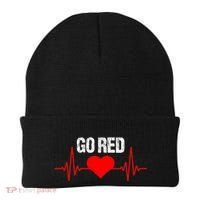 Go Red For Heart Disease Month Awareness Funny Gift Beanie thumb 0