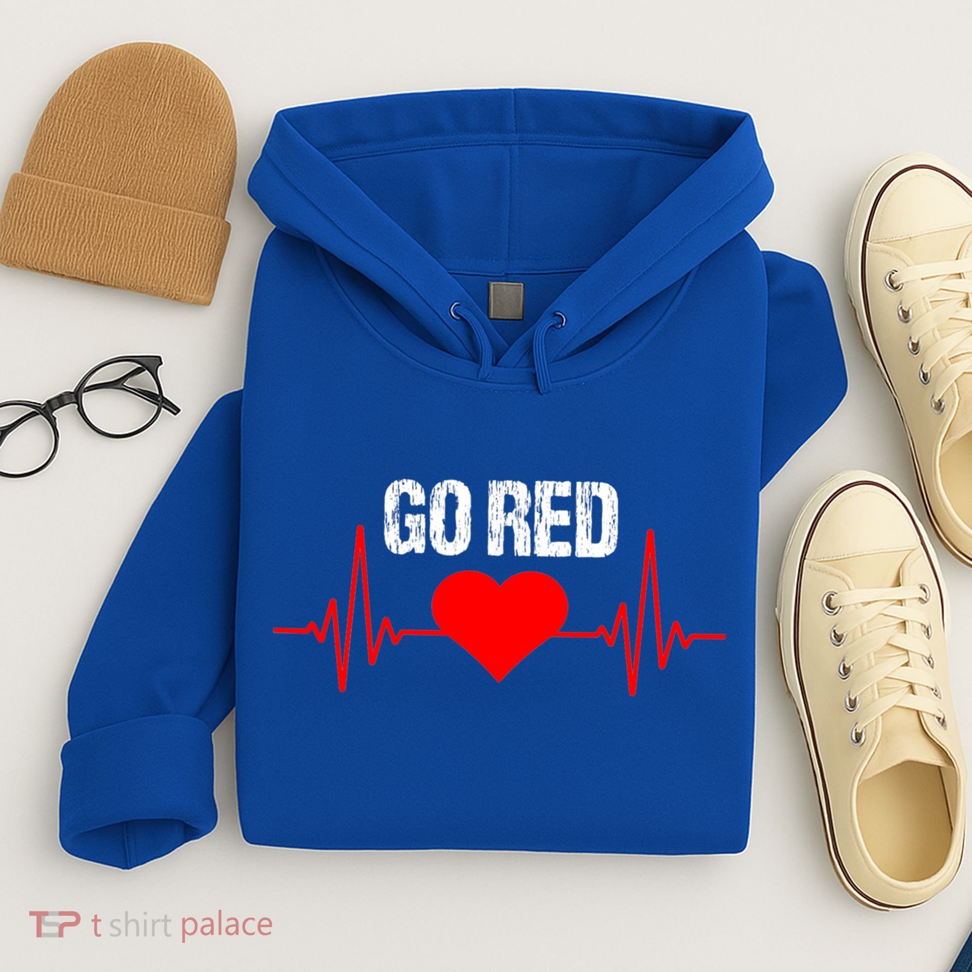 Go Red For Heart Disease Month Awareness Funny Gift Hoodie