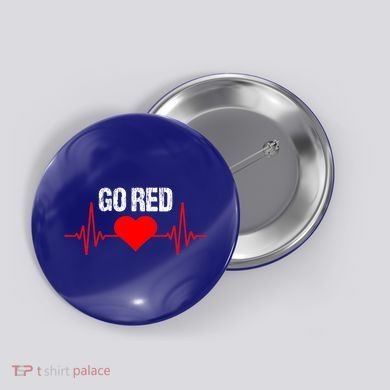 Go Red For Heart Disease Month Awareness Funny Gift Button