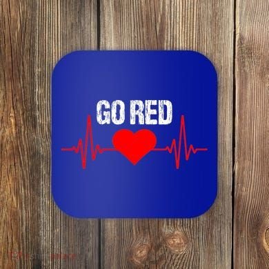Go Red For Heart Disease Month Awareness Funny Gift Coaster