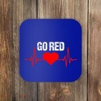 Go Red For Heart Disease Month Awareness Funny Gift Coaster thumb 0