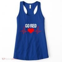 Go Red For Heart Disease Month Awareness Funny Gift Women's Tank Top thumb 0