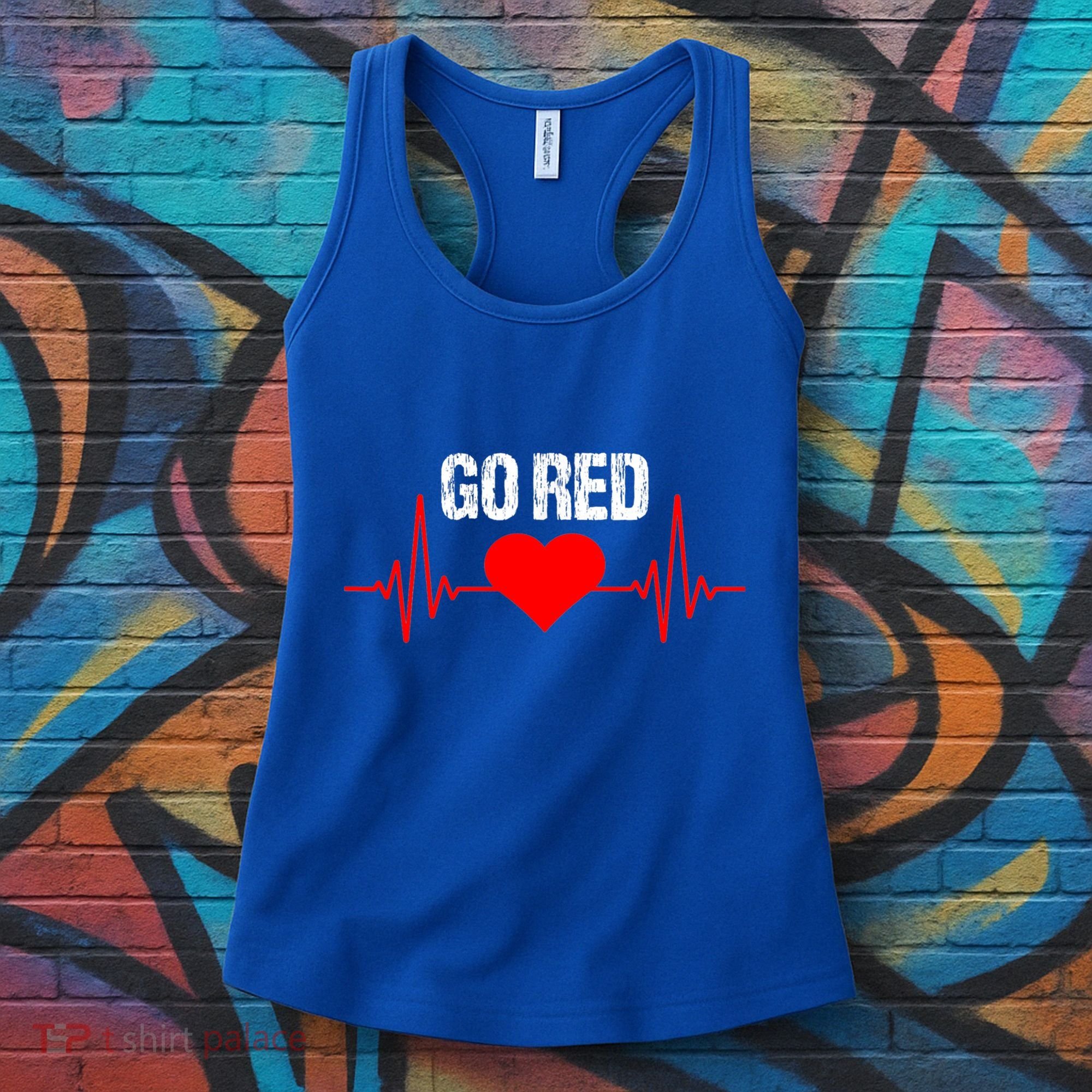 Go Red For Heart Disease Month Awareness Funny Gift Women's Tank Top