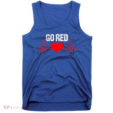 Go Red For Heart Disease Month Awareness Funny Gift Tank Top