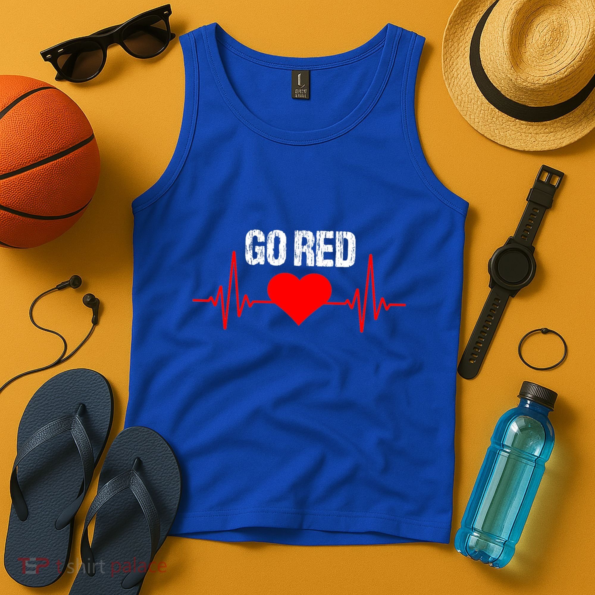 Go Red For Heart Disease Month Awareness Funny Gift Tank Top