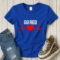 Go Red For Heart Disease Month Awareness Funny Gift Women's T-Shirt thumb 3