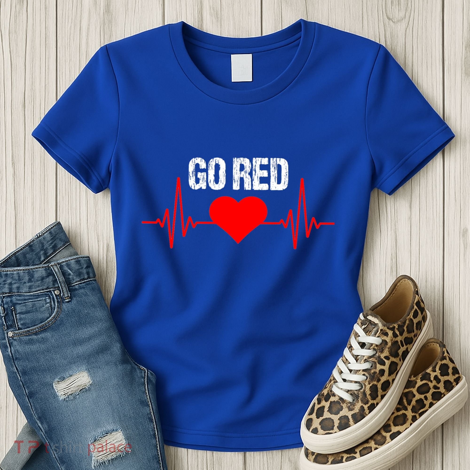Go Red For Heart Disease Month Awareness Funny Gift Women's T-Shirt