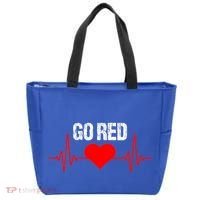 Go Red For Heart Disease Month Awareness Funny Gift Tote Bag thumb 0