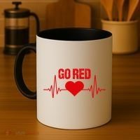Go Red For Heart Disease Month Awareness Gift Coffee Mug thumb 4