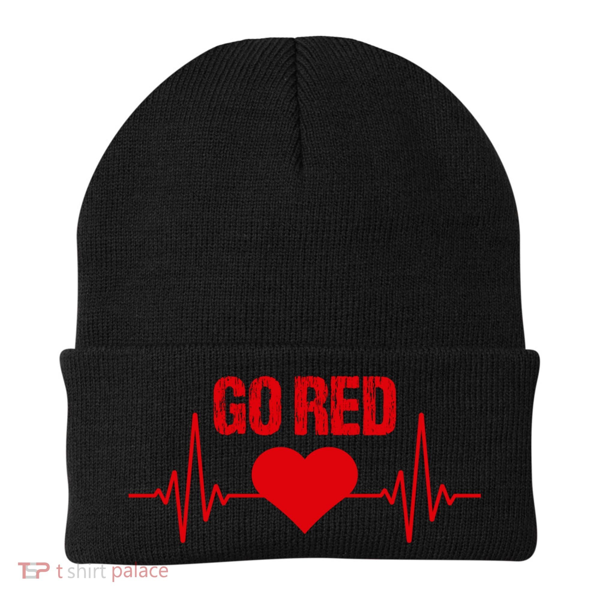 Go Red For Heart Disease Month Awareness Gift Beanie
